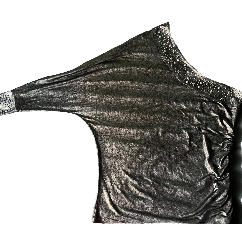 New with Tags Rock & Republic Metallic Black Top one shoulder Size Small